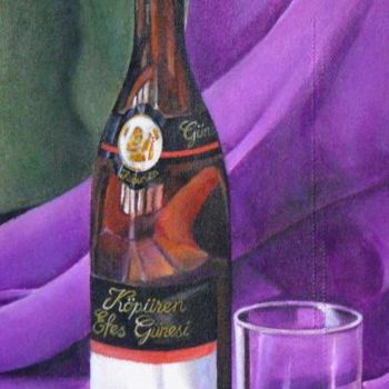 Pittura intitolato "kırmızı şarap" da İSmail Üner, Opera d'arte originale