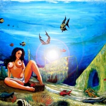 Schilderij getiteld "Sirena" door Artiglio, Origineel Kunstwerk