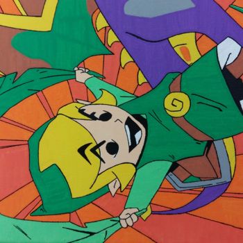Malerei mit dem Titel "Toon Link/Spyro the…" von Xavier Nowakowski, Original-Kunstwerk, Andere