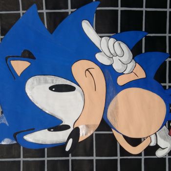 Disegno intitolato "Sonic The Hedgehog" da Xavier Nowakowski, Opera d'arte originale, Grafite
