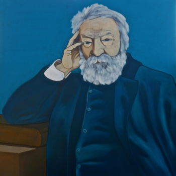 Painting titled "Victor Hugo" by James La Bruyere, Original Artwork, Acrylic Mounted on Wood Stretcher frame