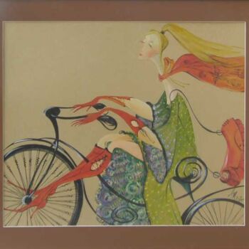 「Cyclist」というタイトルの絵画 Unknown Artistによって, オリジナルのアートワーク