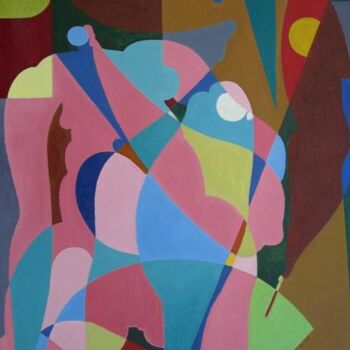 Картина под названием "Воспитание Европы-I…" - Unknown Artist, Подлинное произведение искусства, Масло