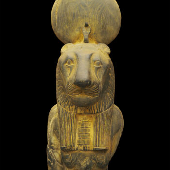 Sculpture titled "Egyptian wooden scu…" by Unknown Artist, Original Artwork, Wood