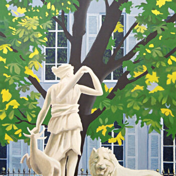 Painting titled "Jardin du Luxembourg" by Unknown Artist, Original Artwork, Acrylic