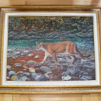 Картина под названием "Cougar errant" - Unknown Artist, Подлинное произведение искусства
