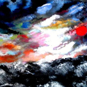 Painting titled "Abstract of sky abo…" by Unknown Artist, Original Artwork, Oil