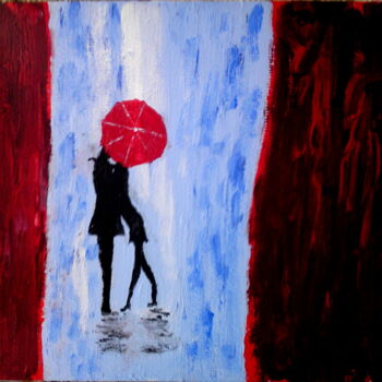 Painting titled "Passion under the r…" by Unknown Artist, Original Artwork, Oil