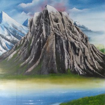 Painting titled "Daunting Rock" by Unnati S Khare, Original Artwork, Oil