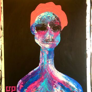 Painting titled "in series 'Distorte…" by Upper Playground, Original Artwork, Acrylic Mounted on Wood Stretcher frame