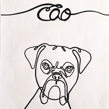 Painting titled "CÃO" by Ulisses Pereira, Original Artwork, Marker