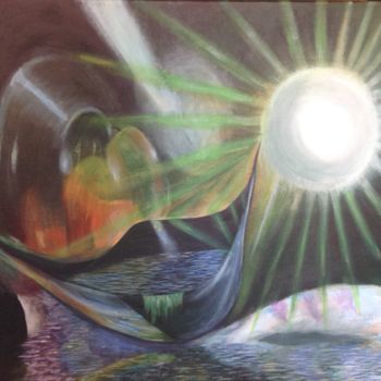 Peinture intitulée "Glow-of-the-pearl.j…" par Iryna Budai, Œuvre d'art originale, Acrylique