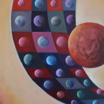Картина под названием "Матрица: рождение п…" - Iryna Budai, Подлинное произведение искусства, Масло