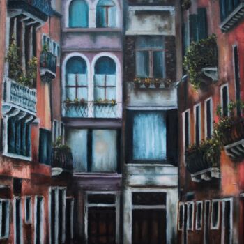 Peinture intitulée "Соседи" par Iryna Budai, Œuvre d'art originale, Huile
