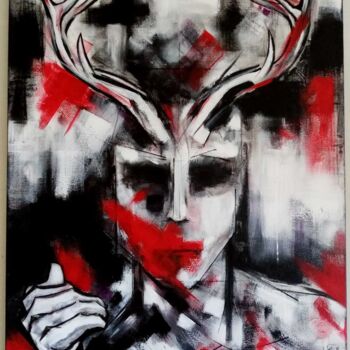 Painting titled "Le Roi Faune..." by Urban Nature, Original Artwork, Acrylic
