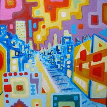 Painting titled "rue" by Uriel Vallois, Original Artwork