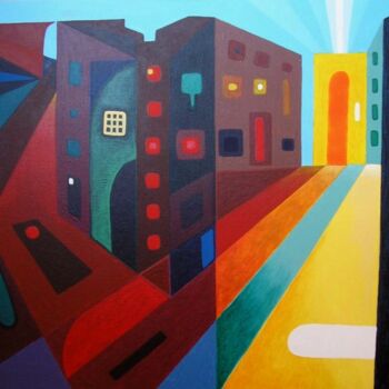 Painting titled "chowk" by Uriel Vallois, Original Artwork