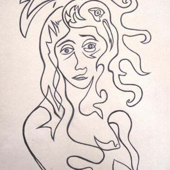 Drawing titled "muse" by Uriel Vallois, Original Artwork