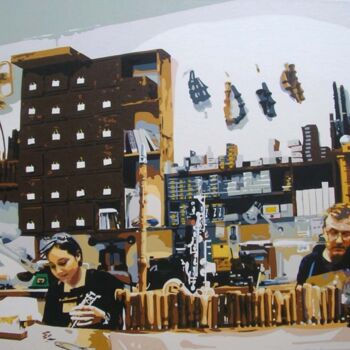 Painting titled "atelier" by Uriel Vallois, Original Artwork