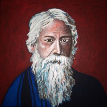 Painting titled "rabindranath tagore" by Uriel Vallois, Original Artwork