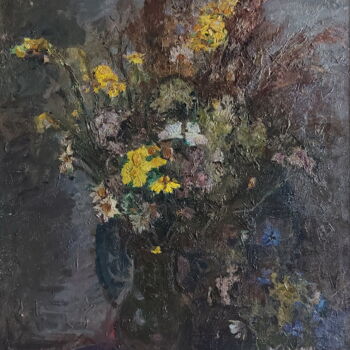 Schilderij getiteld "Полевые цветы" door Iurii Viktorovich Gusev, Origineel Kunstwerk, Olie