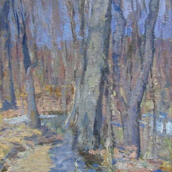 Peinture intitulée "Река Серебрянка" par Iurii Viktorovich Gusev, Œuvre d'art originale, Huile