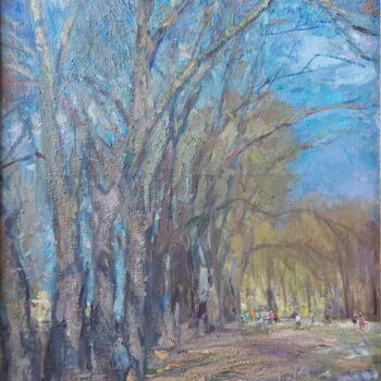 Картина под названием "Старые деревья" - Юрий Викторович Гусев, Подлинное произведение искусства, Масло Установлен на Деревя…