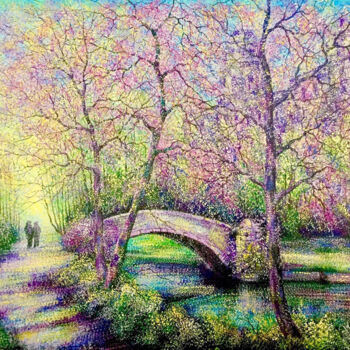 Картина под названием "Bridge" - Uriy Bykov, Подлинное произведение искусства, Акрил