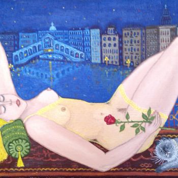 Ζωγραφική με τίτλο "Венеция. Карнавальн…" από Alexandr Urnev, Αυθεντικά έργα τέχνης, Λάδι
