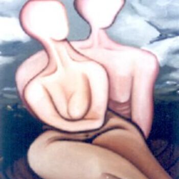 Pintura titulada "Amantes.." por Urquizo "El Pintor De La Serenidad&Quot, Obra de arte original