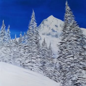 Painting titled "winterwonderland" by Urs Schilt, Original Artwork, Acrylic