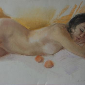 Картина под названием "Sketch wiht two tan…" - Julia Ursul, Подлинное произведение искусства, Масло