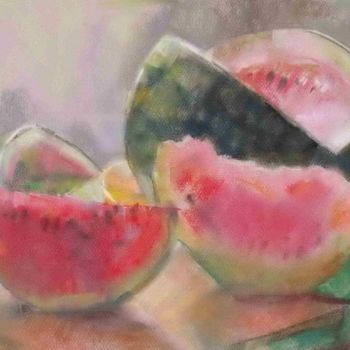 Peinture intitulée "Watermelons" par Julia Ursul, Œuvre d'art originale, Huile
