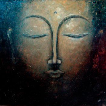Картина под названием "Будда" - Евгений Урванцев, Подлинное произведение искусства, Масло