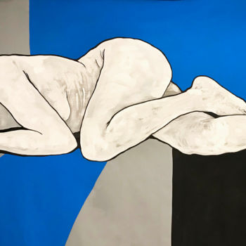 Картина под названием "Blue model" - Anastasiia Usenko, Подлинное произведение искусства, Акрил
