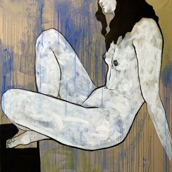 Картина под названием "AIR GIRL" - Anastasiia Usenko, Подлинное произведение искусства, Акрил