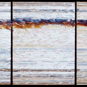 Kolaże zatytułowany „Howe Sound” autorstwa Eric Goldstein, Oryginalna praca, Kolaże Zamontowany na Drewniana rama noszy