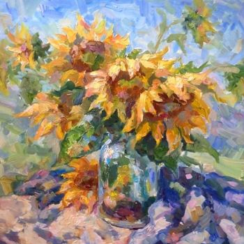 Pittura intitolato "Sunflowers" da Ruslan Prus, Opera d'arte originale