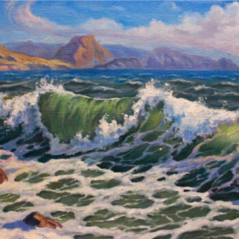 Painting titled "Surf" by Ruslan Prus, Original Artwork, Oil