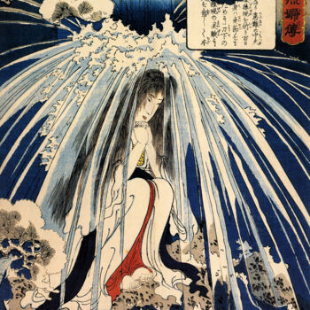 "Hatsuhana faisant p…" başlıklı Baskıresim Utagawa Kuniyoshi tarafından, Orijinal sanat, Gravür