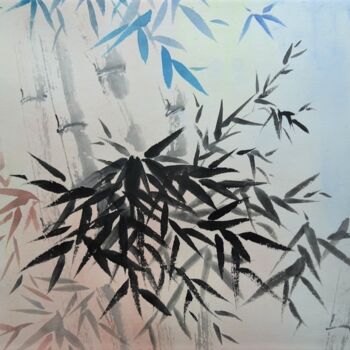 Peinture intitulée "Bunter Bambus" par Ute Lempp, Œuvre d'art originale, Encre