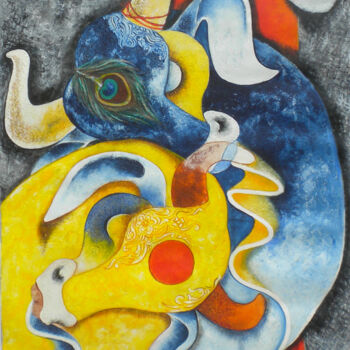 Картина под названием "love" - Uttam Manna, Подлинное произведение искусства, Акрил
