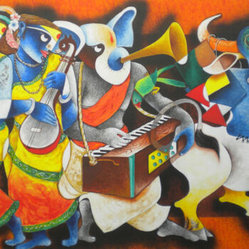 Painting titled "Sur Tal" by Uttam Manna, Original Artwork, Acrylic