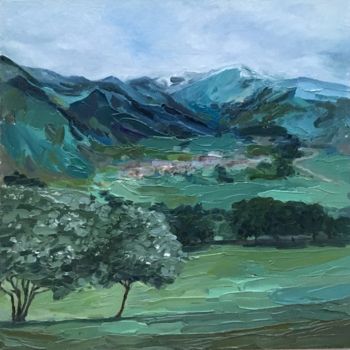 Peinture intitulée "Mountains.Georgia/…" par Evgenia Uvarova (Smirnova), Œuvre d'art originale, Huile