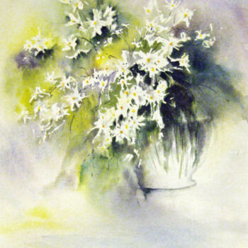 Peinture intitulée "Fleurs de Printemps" par Les Aquarelles D’Uve, Œuvre d'art originale, Aquarelle