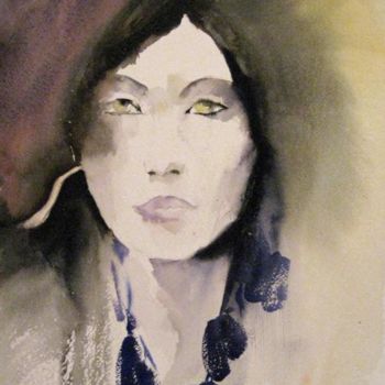 Schilderij getiteld "portrait" door Les Aquarelles D’Uve, Origineel Kunstwerk, Aquarel