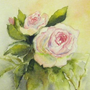 Peinture intitulée "les roses de Somail" par Les Aquarelles D’Uve, Œuvre d'art originale
