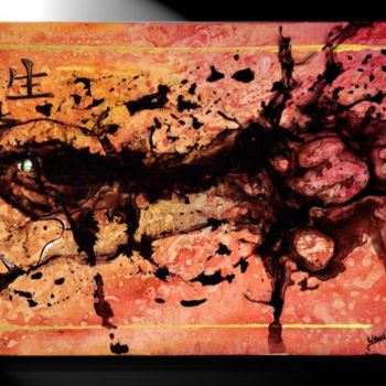 Картина под названием "Black Water's Drago…" - Une Voix Qui Porte, Подлинное произведение искусства, Акрил