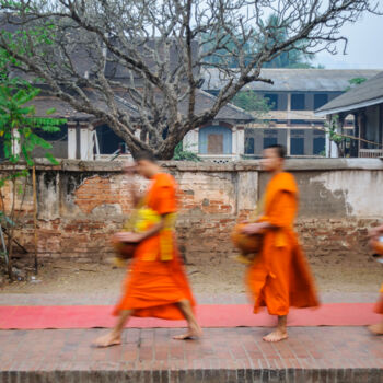 Fotografia zatytułowany „Three Monks” autorstwa Uwe Bauch, Oryginalna praca, Fotografia cyfrowa