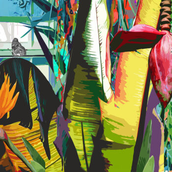 Digitale Kunst mit dem Titel "Dschungel | Origina…" von Uwe Fehrmann, Original-Kunstwerk, Digitale Malerei Auf Keilrahmen au…